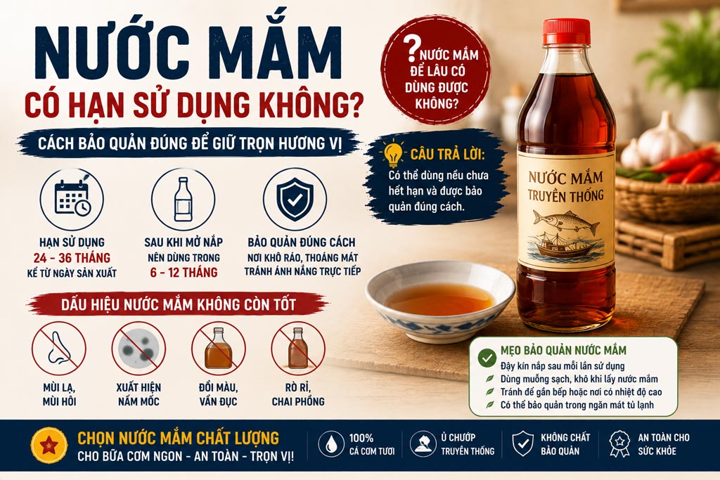 Nước Mắm Có Hạn Sử Dụng Không? Cách Bảo Quản Đúng Để Giữ Trọn Hương Vị